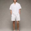 AE Poolside Textured Button-Up Shirt White