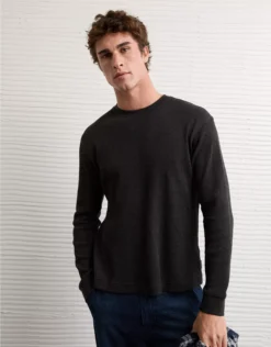 AE Cozy Waffle Thermal T-Shirt Smokey Cinders