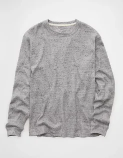 AE Cozy Waffle Thermal T-Shirt Medium Heather Gray -American Eagle Fashion 2171 4049 012 f