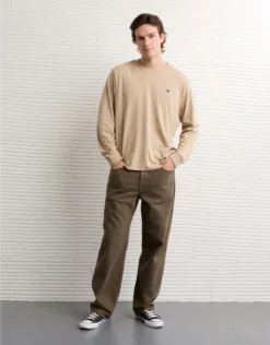 AE Lightweight Icon Long-Sleeve T-Shirt Desert Khaki