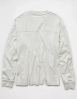 AE Long-Sleeve Boxy Sueded Jersey T-Shirt Heather Gray -American Eagle Fashion 2171 4568 006 b
