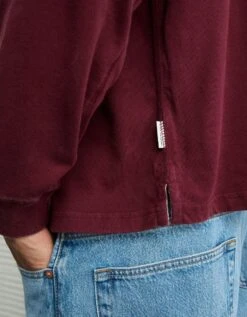 AE Long-Sleeve Boxy Sueded Jersey T-Shirt Wineberry -American Eagle Fashion 2171 4569 902 d2