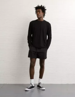 AE 24/7 Long-Sleeve Training T-Shirt Black -American Eagle Fashion 2171 4584 001 l2