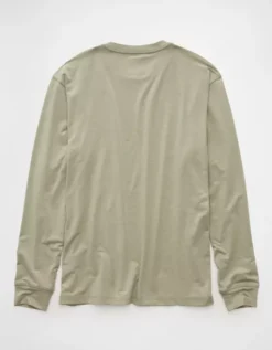 AE 24/7 Long-Sleeve Training T-Shirt Olive -American Eagle Fashion 2171 4584 309 b