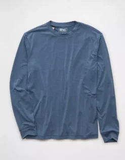 AE 24/7 Long-Sleeve Training T-Shirt Navy -American Eagle Fashion 2171 4584 410 f