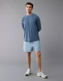 AE 24/7 Long-Sleeve Training T-Shirt Navy -American Eagle Fashion 2171 4584 410 os