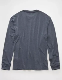 AE 24/7 Long-Sleeve Training T-Shirt Super Indigo -American Eagle Fashion 2171 4584 427 b