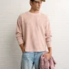 AE Boxy Washed Thermal Shirt Pink