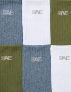 AE 24/7 Active Crew Sock 3-Pack 5 AE 24/7 Active Crew Sock 3-Pack -American Eagle Fashion 2227 7349 309 b