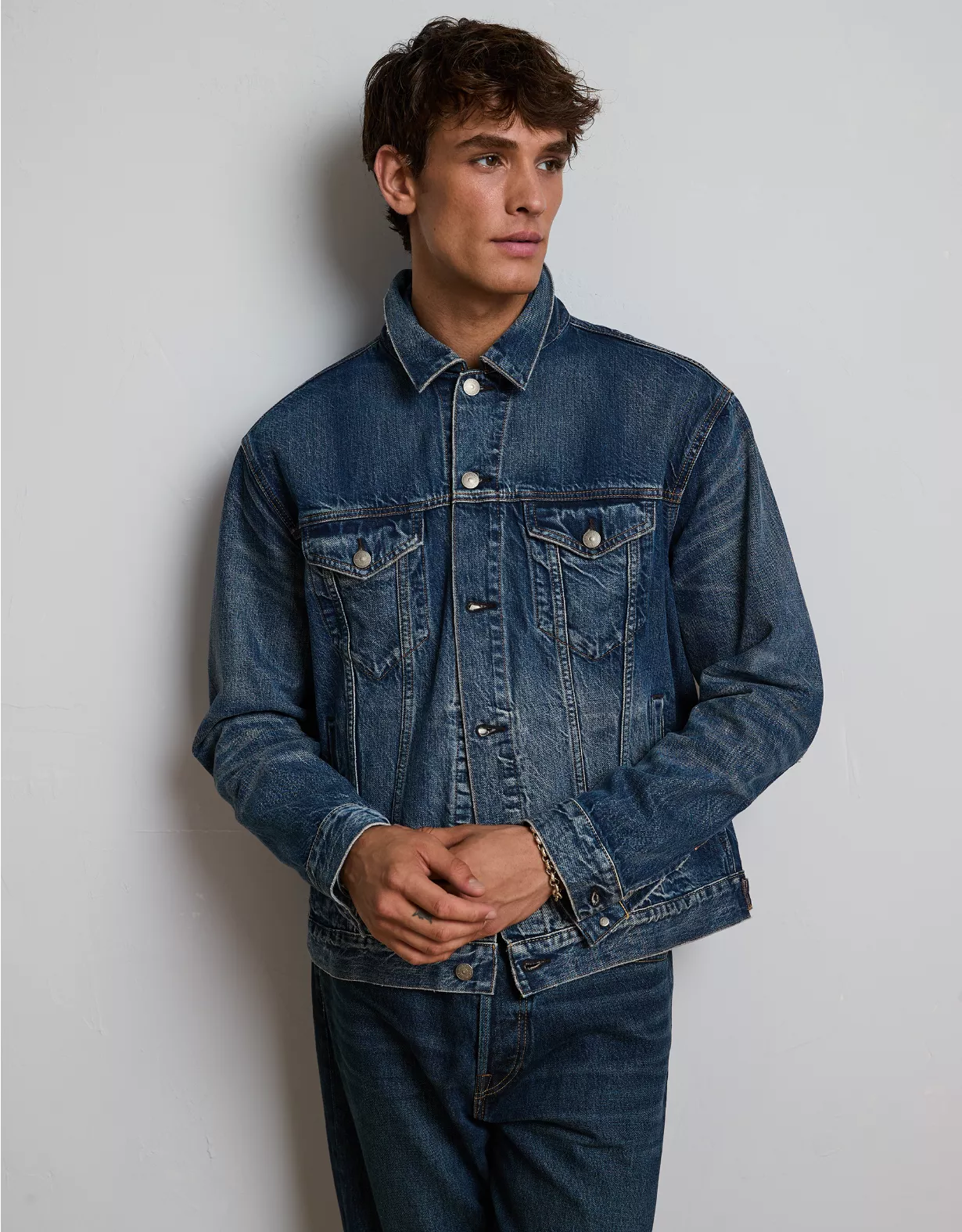 AE77 Premium Denim Trucker Jacket 1 AE77 Premium Denim Trucker Jacket