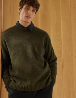 AE77 Premium Alpaca-Blend Sweater Olive -American Eagle Fashion 2308 1802 309 os