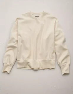 AE77 Premium Fleece Crew Neck Sweatshirt Natural -American Eagle Fashion 2308 2239 109 f