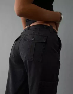 AE Stretch Barrel Cargo Pant Black -American Eagle Fashion 2322 5483 001 d2