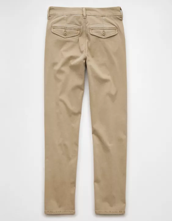 AE Stretch Super High-Waisted Straight Trouser Khaki 4 AE Stretch Super High-Waisted Straight Trouser Khaki - Image 4