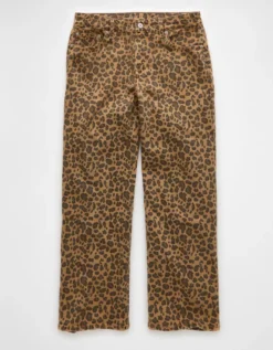 AE Stretch Leopard High-Waisted Stovepipe Ankle Pant Brown -American Eagle Fashion 2325 5367 200 f