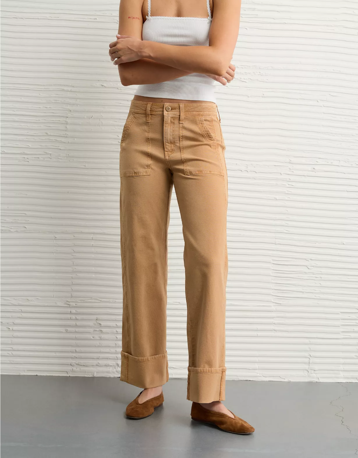 AE Stretch High-Waisted Utility Stovepipe Pant Iced Mocha 1 AE Stretch High-Waisted Utility Stovepipe Pant Iced Mocha