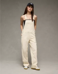 AE Stretch Stovepipe Overall Bone Khaki
