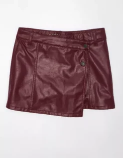 AE High-Waisted Vegan Leather Mini Skort -American Eagle Fashion 2331 7576 613 f