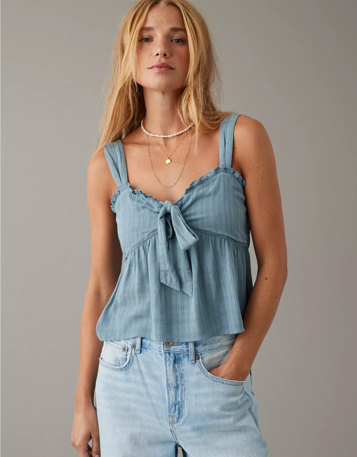 AE Tie-Front Babydoll Cami 1 AE Tie-Front Babydoll Cami