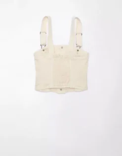 AE Cropped Denim Tank Top Cream -American Eagle Fashion 2351 5701 106 b