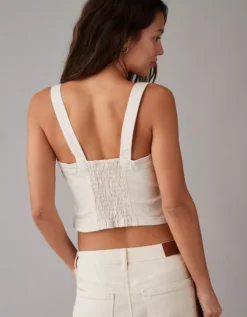 AE Cropped Denim Tank Top Cream -American Eagle Fashion 2351 5701 106 d2