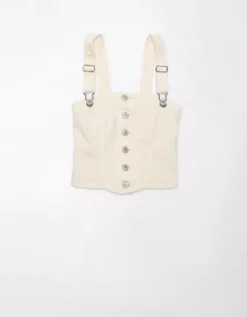 AE Cropped Denim Tank Top Cream -American Eagle Fashion 2351 5701 106 f