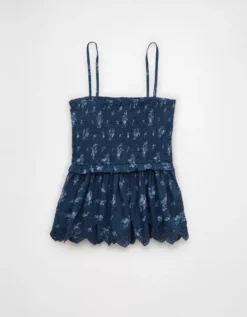 AE Floral Tiered Tube Top Navy -American Eagle Fashion 2351 6036 410 b