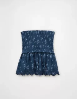 AE Floral Tiered Tube Top Navy -American Eagle Fashion 2351 6036 410 f