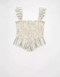 AE Bella Smocked Crop Top Navy -American Eagle Fashion 2351 6148 410 f