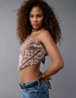 AE Bandana Top Mauve -American Eagle Fashion 2351 6166 182 os