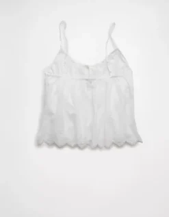 AE Pintuck Tie Front Cami White -American Eagle Fashion 2351 6275 100 b