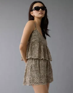 AE Leopard Eyelet Cami Multi -American Eagle Fashion 2351 6300 900 os