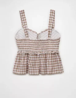 AE Smocked Babydoll Shirt Multi -American Eagle Fashion 2351 6307 900 b