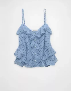 AE Ruffle Cami Blue -American Eagle Fashion 2351 6317 400 f