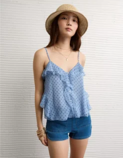 AE Ruffle Cami Blue