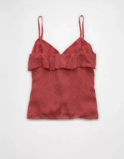 AE Ruffle Cami Burgundy -American Eagle Fashion 2351 6317 613 b