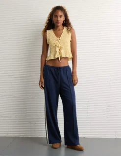 AE Tie-Front Smocked Tank Top Yellow -American Eagle Fashion 2351 6341 700 os