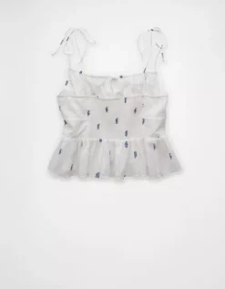 AE Tie Strap Corset Tank Top Blue -American Eagle Fashion 2351 6389 400 b