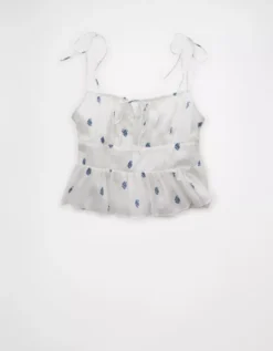 AE Tie Strap Corset Tank Top Blue -American Eagle Fashion 2351 6389 400 f