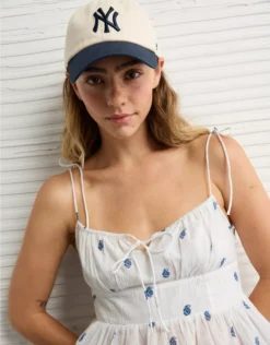 AE Tie Strap Corset Tank Top Blue