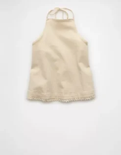 AE Denim Crochet Halter Top Cream -American Eagle Fashion 2351 6405 106 f