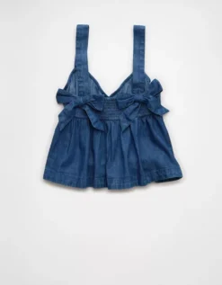 AE Bow-Detail Tank Top Dark Wash -American Eagle Fashion 2351 6699 896 b