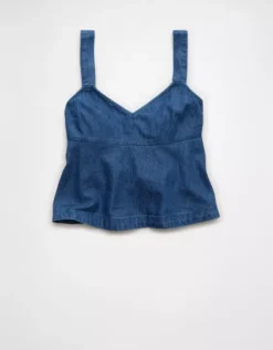 AE Bow-Detail Tank Top Dark Wash -American Eagle Fashion 2351 6699 896 f