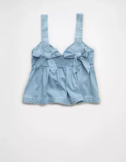 AE Bow-Detail Tank Top Light Wash -American Eagle Fashion 2351 6710 915 b