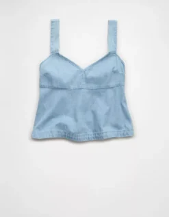 AE Bow-Detail Tank Top Light Wash -American Eagle Fashion 2351 6710 915 f