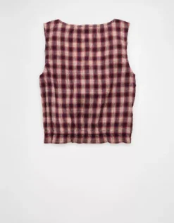 AE Scoop Neck Tank Top Burgundy -American Eagle Fashion 2351 6828 613 b