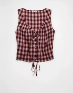 AE Scoop Neck Tank Top Burgundy -American Eagle Fashion 2351 6828 613 f