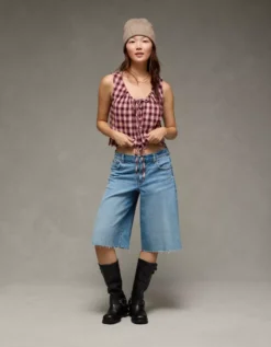 AE Scoop Neck Tank Top Burgundy -American Eagle Fashion 2351 6828 613 os