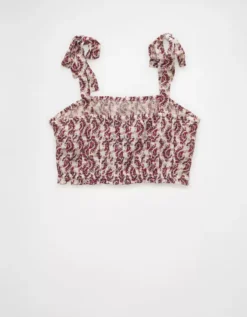 AE Bubble Bra Cropped Tank Burgundy -American Eagle Fashion 2351 6838 613 b