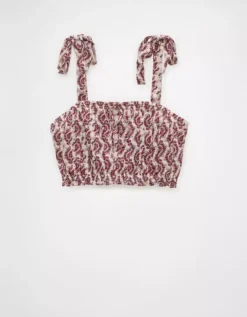 AE Bubble Bra Cropped Tank Burgundy -American Eagle Fashion 2351 6838 613 f